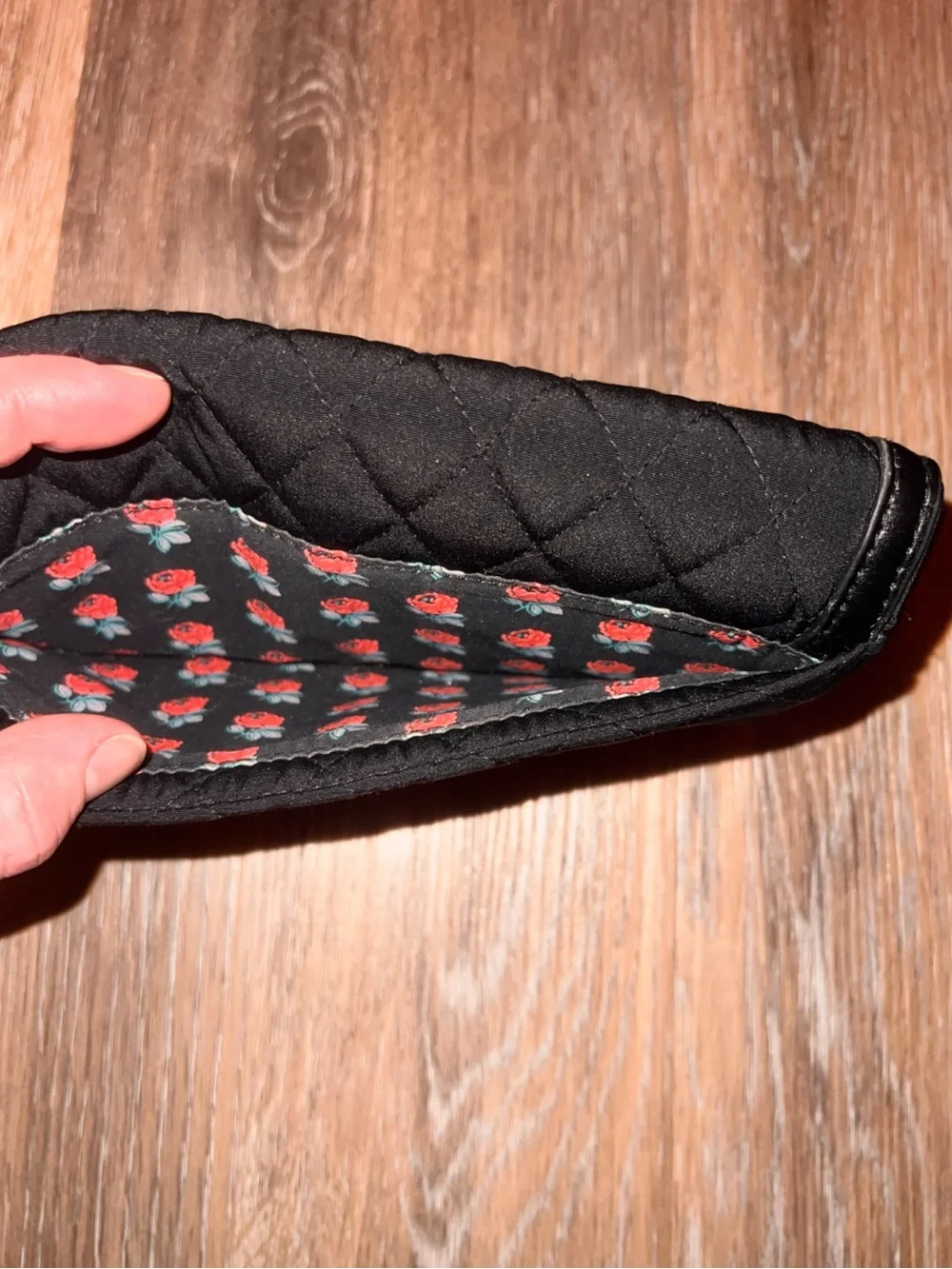 Vera Bradley Quilted Wristlet Clutch in Black